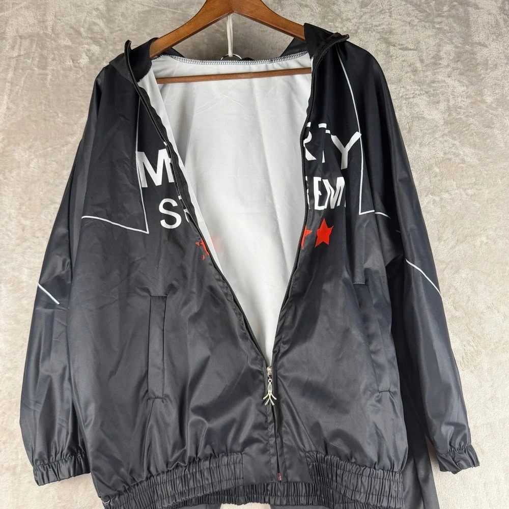 Marty Supreme Mens Graphic‎ Costume Tracksuit Set Black Hooded Jacket Pants L